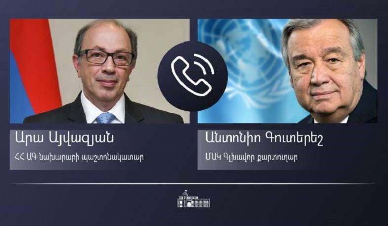 In a telephone conversation with Antonio Guterres, Ara Aivazian stressed the urgency of repatriation of Armenian prisoners of war and civilians