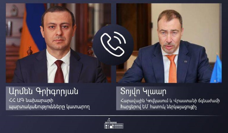 Phone conversation of Armen Grigoryan Toivo Klaar, EU Special Representative for South Caucasus and Crisis in Georgia