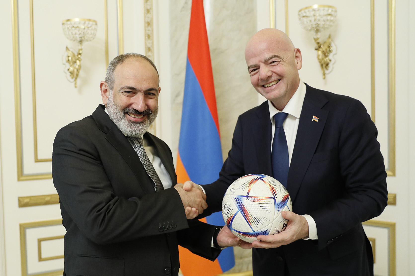 Development of football infrastructure has great potential not only for sports, but also for education, social and cultural purposes: Pashinyan to FIFA President