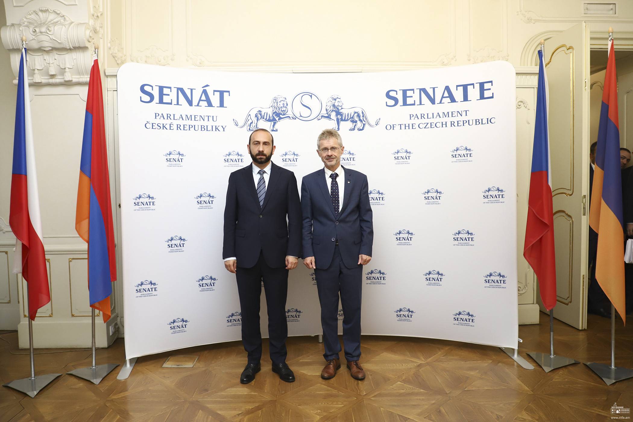 Ararat Mirzoyan and the President of the Czech Senate referred to the development of Armenian-Czech relations