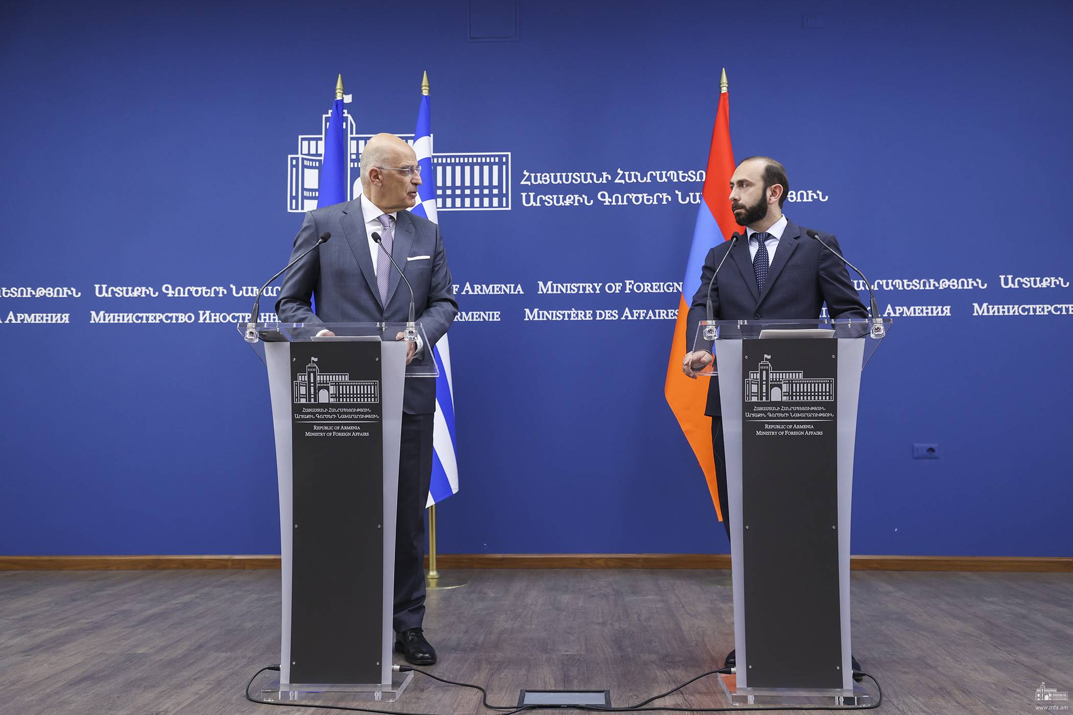 Statement for press of the Foreign Minister of Armenia Ararat Mirzoyan following the meeting with the Foreign Minister of Greece Nikos Dendias