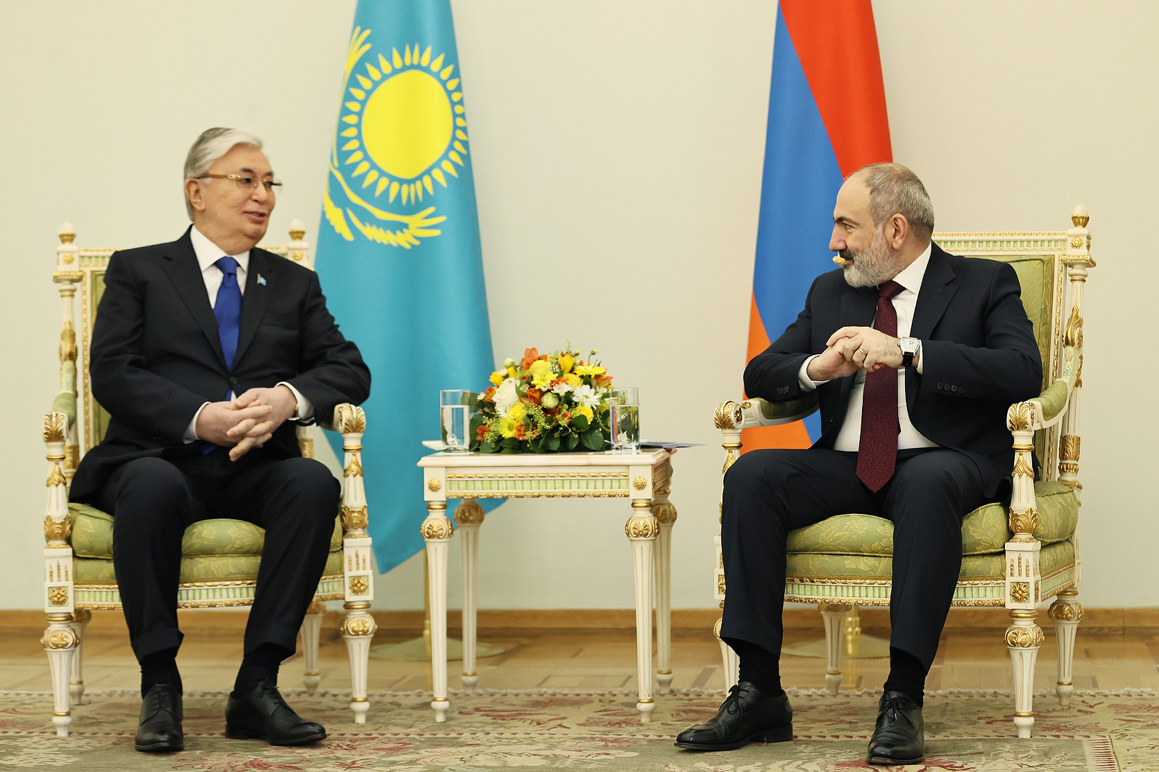 Nikol Pashinyan and Kassym-Jomart Tokayev discuss issues related to the development of Armenia-Kazakhstan cooperation