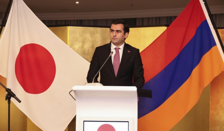 Hakob Arshakyan participates in reception dedicated to 65th birth anniversary of Emperor of Japan, giving a welcoming speech