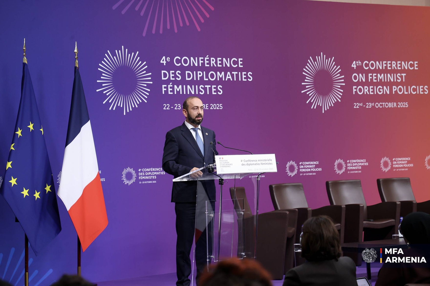 Percentage of women in Armenia's diplomatic service is 44.4 percent, Mirzoyan