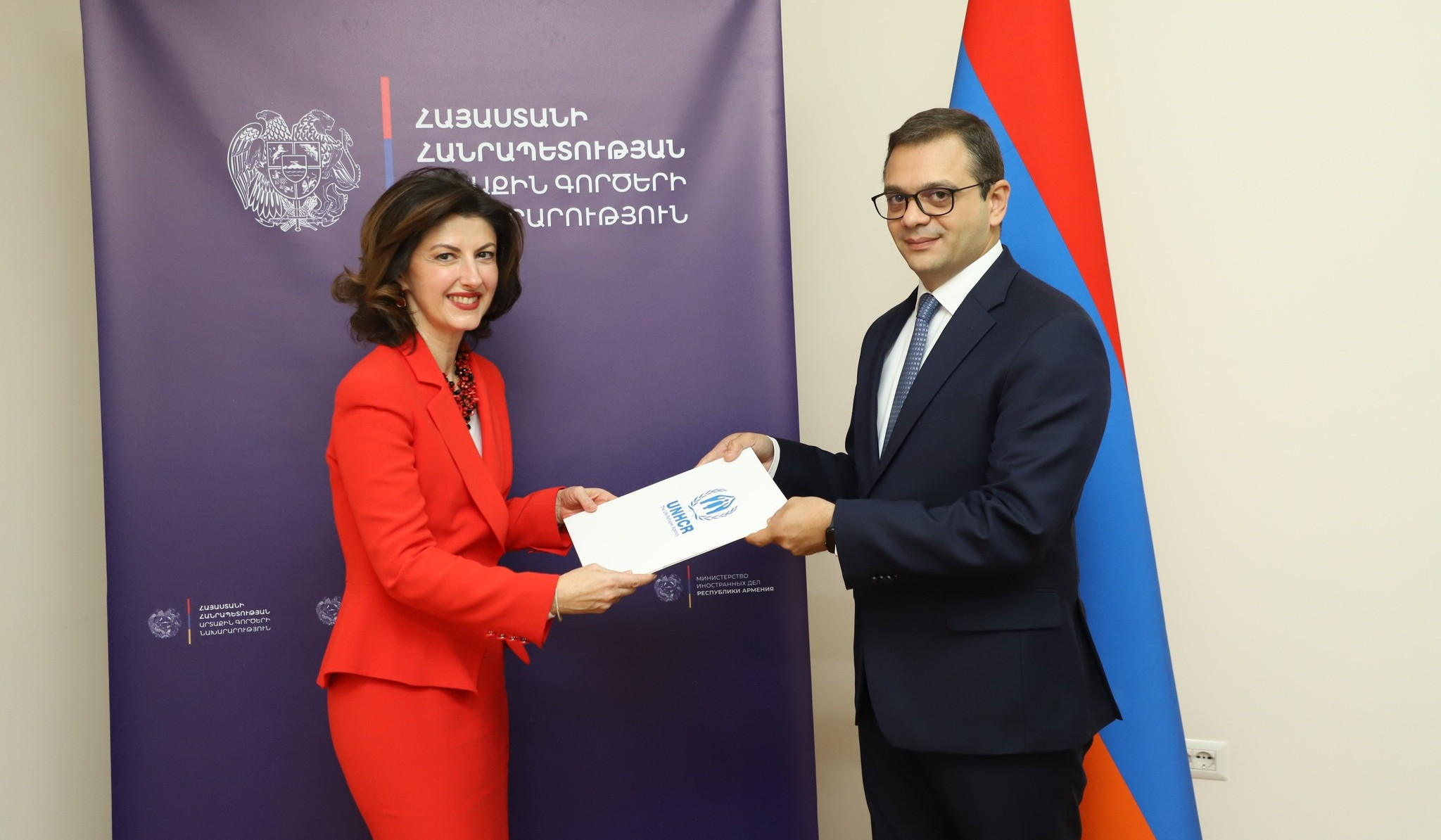 UNHCR Representative to Armenia hands over her letter of accreditation to Deputy Foreign Minister of Armenia