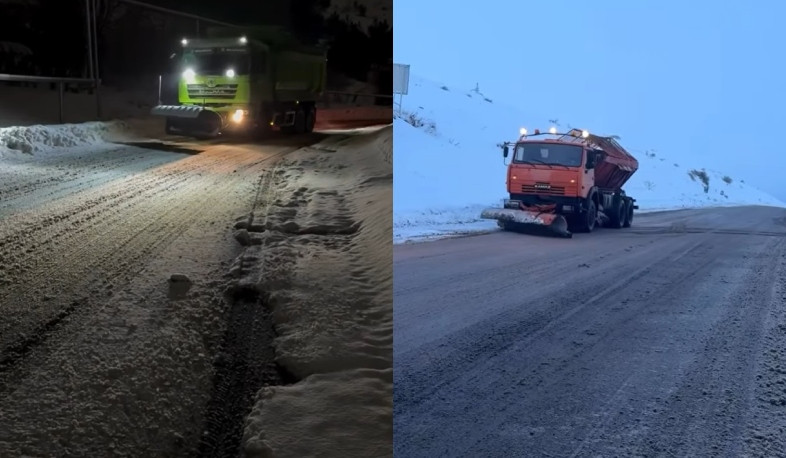 Ողջ գիշեր ՀՀ ավտոճանապարհներին շարունակվել են ձմեռային սպասարկման աշխատանքները