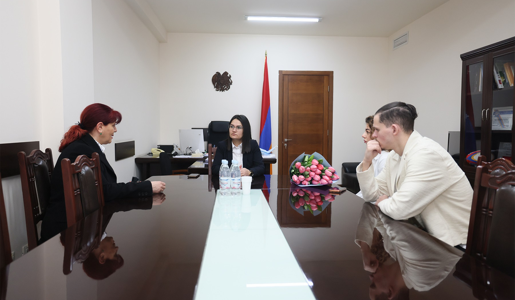 Հասմիկ Ավագյանն ընդունել է գեղասահորդներ Կարինա Ակոպովային և Նիկիտա Ռախմանինին