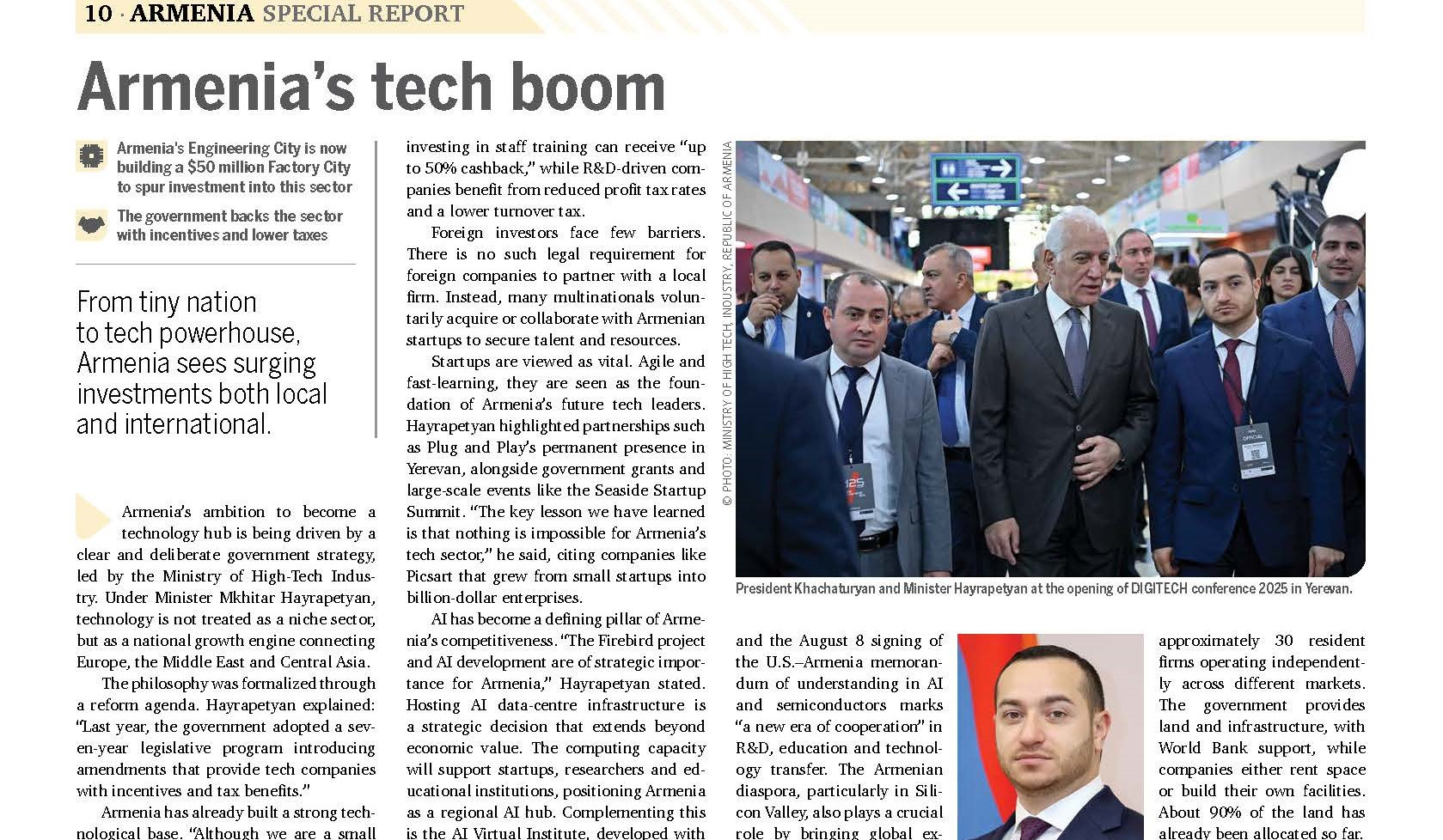 Los Angeles Times պարբերականը հրապարակել է ծավալուն զեկույց՝ նվիրված Հայաստանի զարգացման հեռանկարներին և ներդրումային գրավչությանը. ԲՏԱՆ