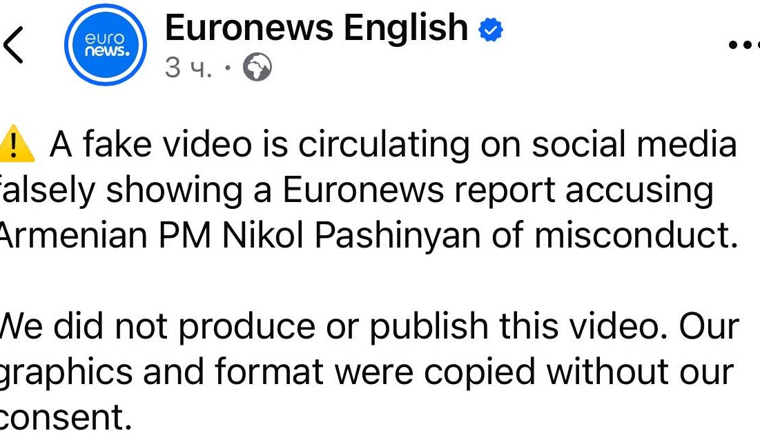 Հերթական հերքումը հրապարակել է Euronews-ը. Նազելի Բաղդասարյանը՝  ապատեղեկատվական արշավների մասին