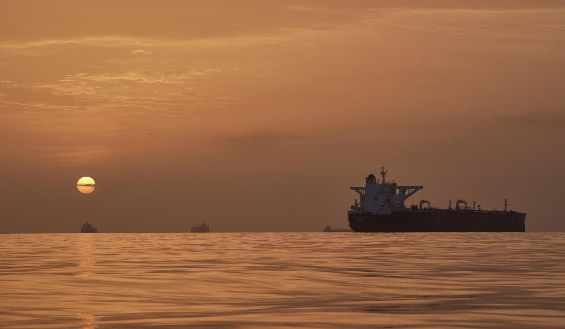 Oil tanker catches fire after an explosion in Strait of Hormuz