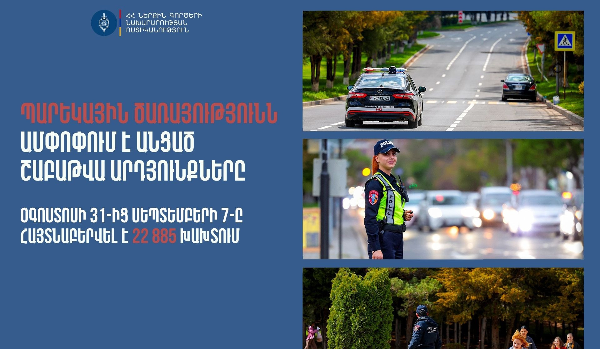 Հայտնաբերվել է 497 ոչ սթափ վարորդ․ պարեկների անցած շաբաթվա ծառայության արդյունքները