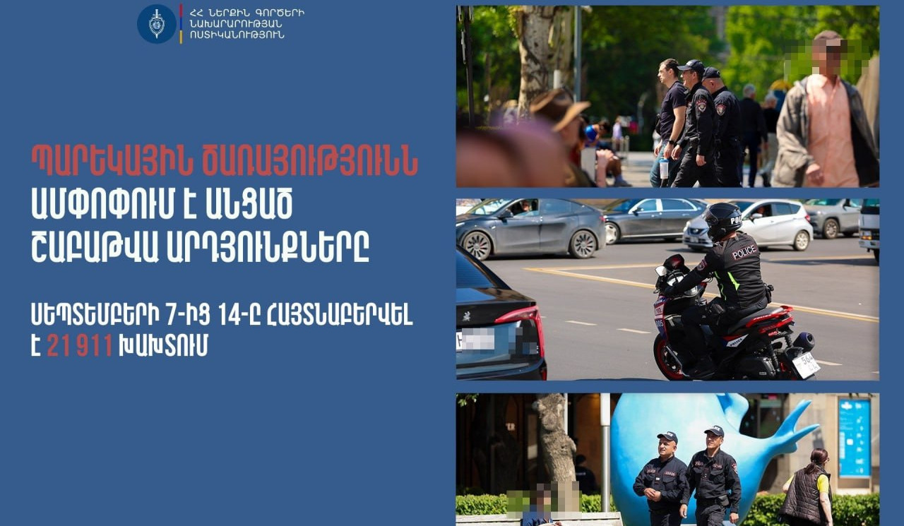 Հայտնաբերվել է 527 ոչ սթափ վարորդ․ պարեկների անցած շաբաթվա ծառայության արդյունքները